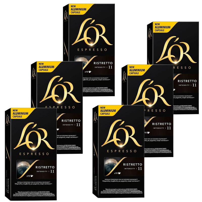 Ristretto LOR para Nespresso 60 capsulas aluminio compatibles