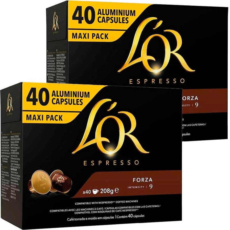 Forza L'or  80 Cápsulas Maxi Pack compatibles Nespresso Intensidad 9