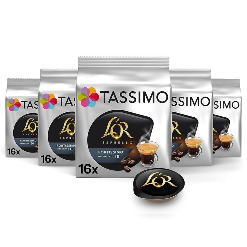 Pack 5 cajas de Fortissimo L'or Tassimo 16 servicios  intensidad 10 8711000351642