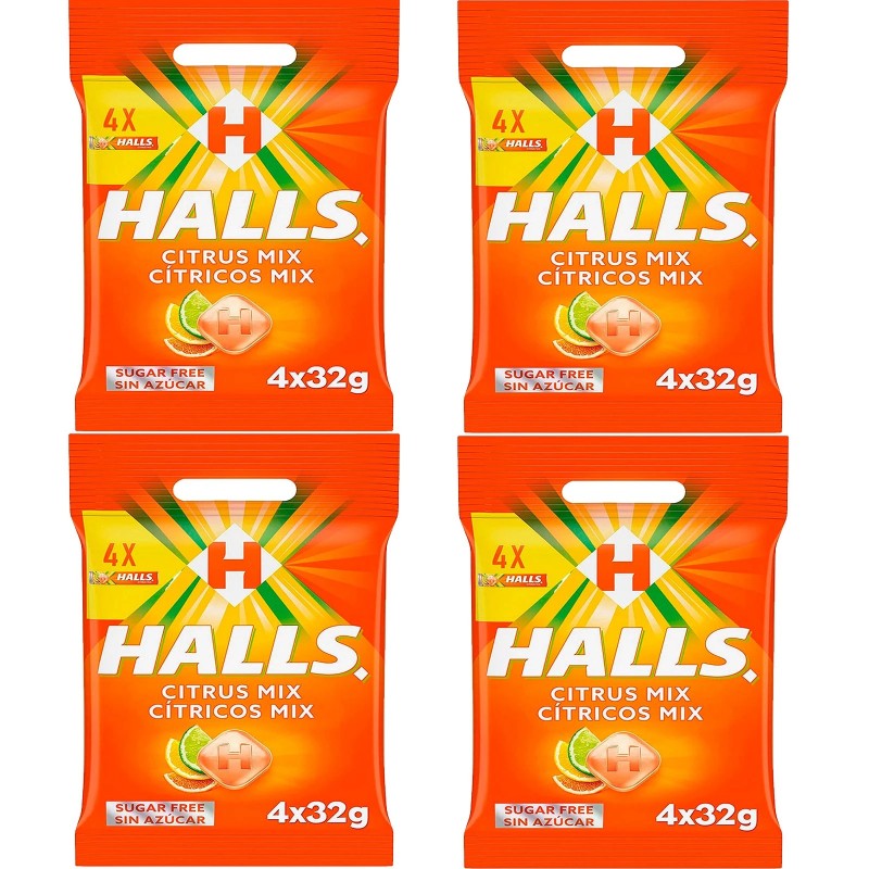 Cítricos Mix, caramelos Halls 16 sticks de 32 gramos 8416400052143