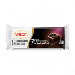 Chocolate Valor 70% Cacao Sin Azúcarcar Tableta Impulso 20 chocolatinas de 35 g