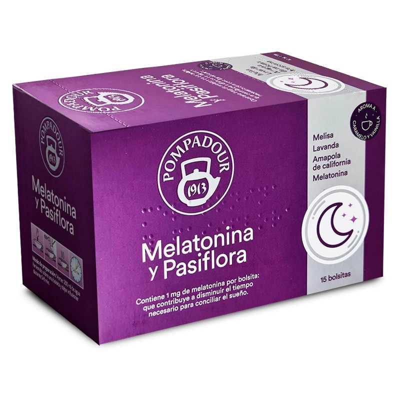 Infusión con Melatonina y Pasiflora 15 bolsitas Pompadour