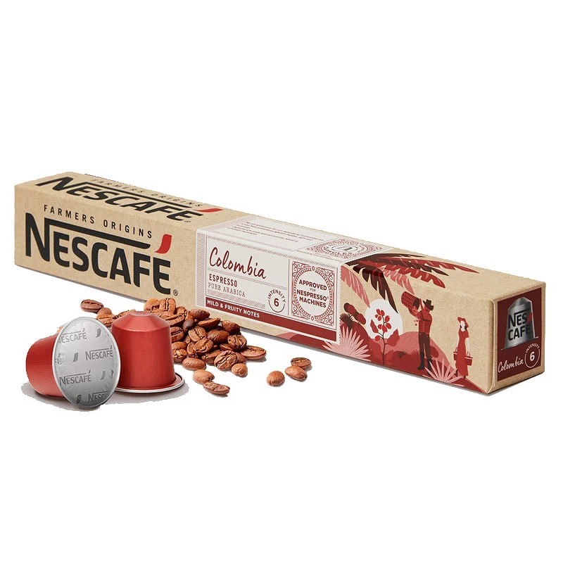 Colombia Nescafé 10 cápsulas Nespresso aluminio intensidad 6 8445290159236
