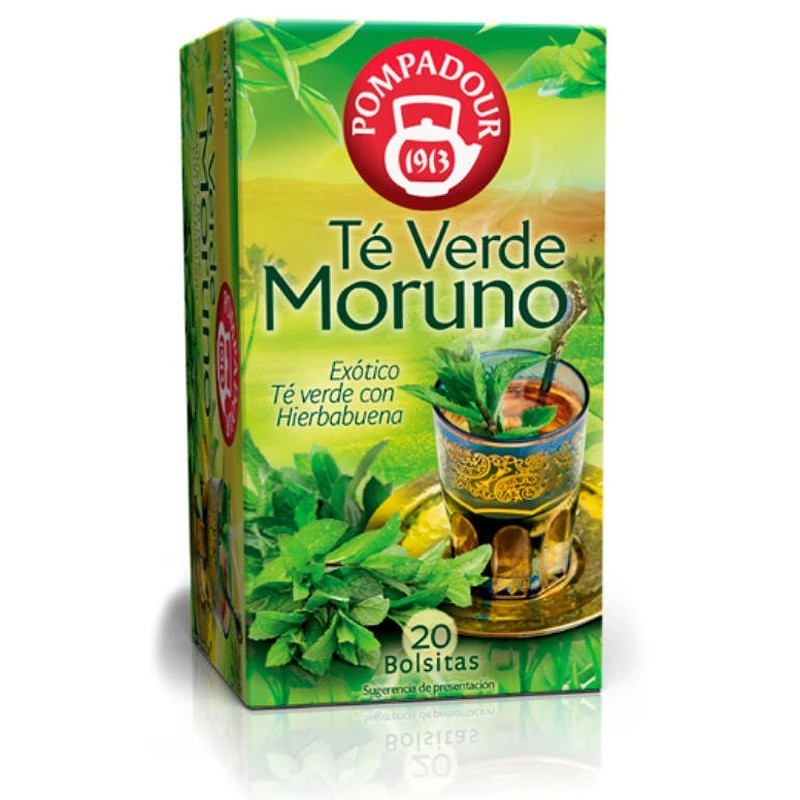 Té verde Moruno con Hierbabuena Pompadour 20 infusiones 8412900401023