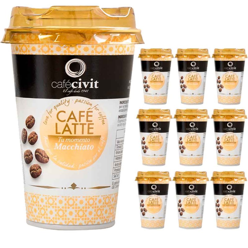 Café Latte Machiatto Civit 10 unidades de 225ml para llevar