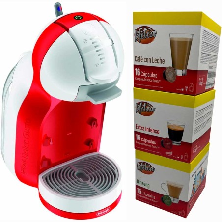 Delonghi  MINI ME Roja y Blanca, + 3 cajas kfetea de 16 cápsulas