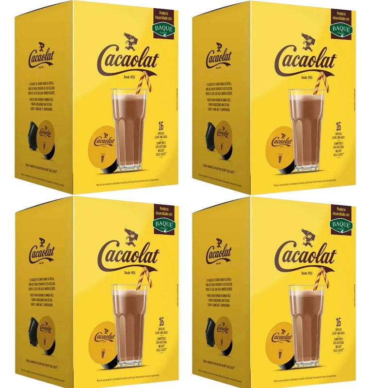 Cacaolat 4 Cajas de 16 cápsulas Origen Sensations, compatibles con Dolce Gusto. 8435336216405