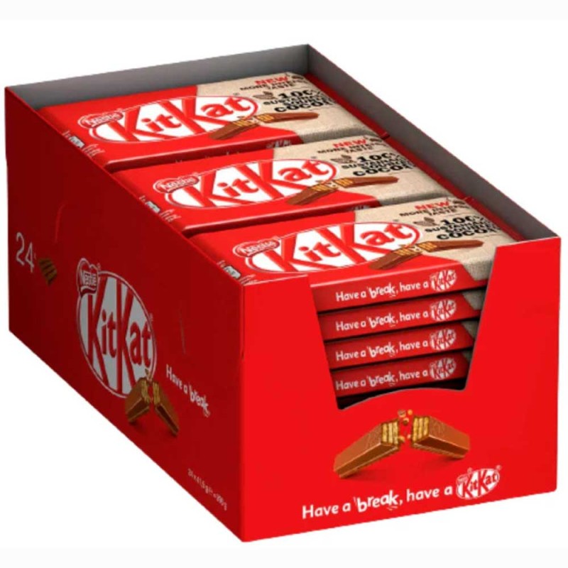 Kit Kat chocolatina en caja de 24 unidades de 41.5 gr.  producto Importación