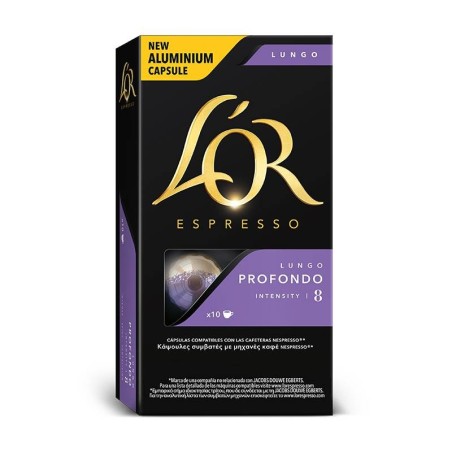 LUNGO PROFONDO L'OR, 10 capsulas aluminio compatibles NESPRESSO