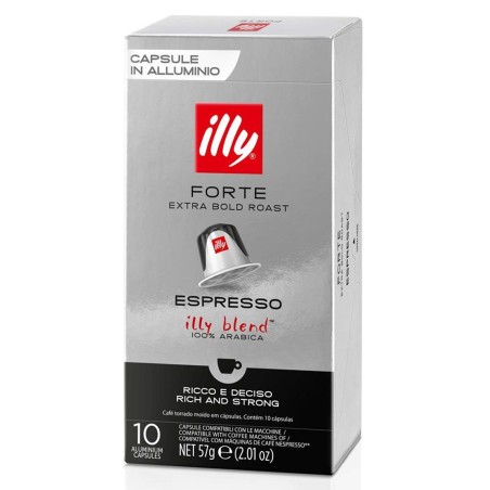 CAJA Forte  espresso Illy® 10 cápsulas de café compatibles con Nespresso