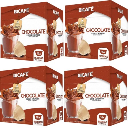 Chocolate Bicafé 4 cajas 16 cápsulas compatibles con Dolce Gusto