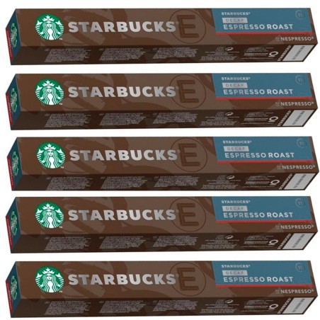 5 tubos Espresso Roast Decaf 10 cápsulas Nespresso Starbucks