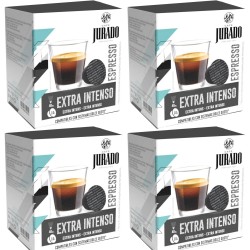 4 cajas Extra Intenso, 16 cápsulas café Jurado compatibles Dolce Gusto