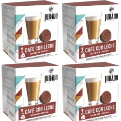4 cajas Cafe con leche café Jurado , 16 cápsulas para Dolce Gusto